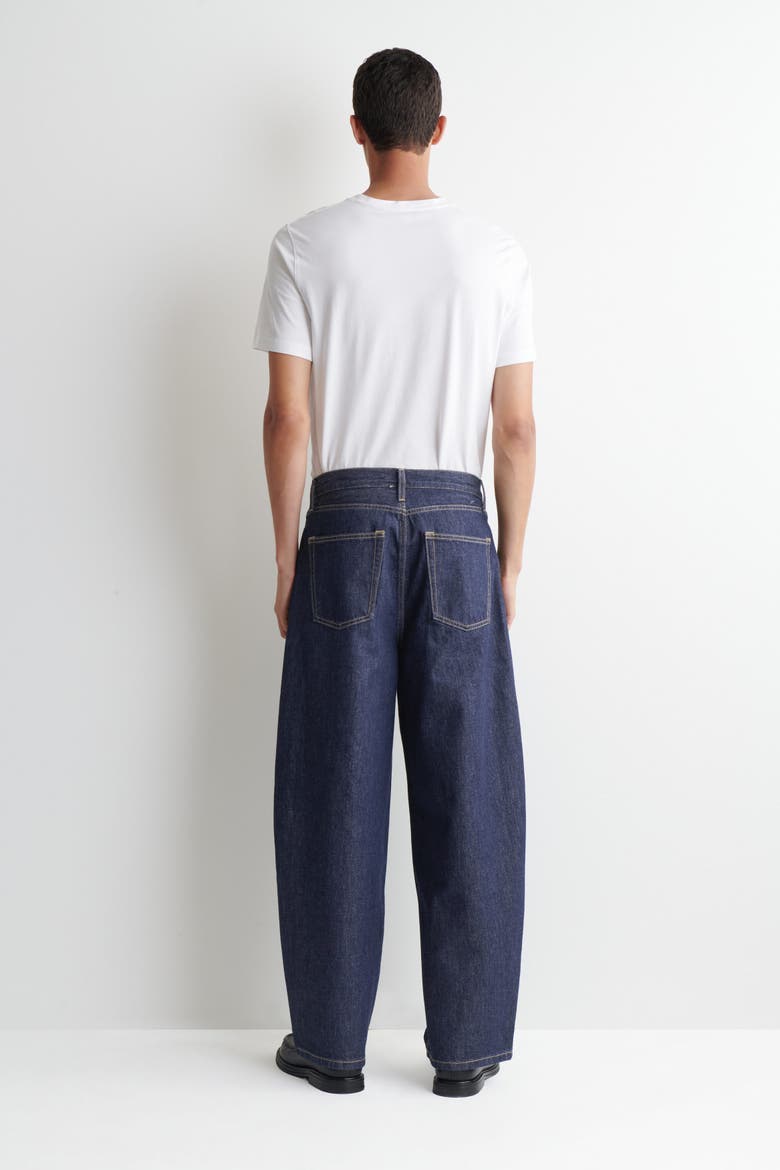 Mallow Relaxed-fit Barrel-leg Jeans, Alternate, color, DARK BLUE