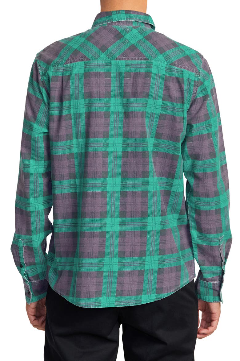 Panhandle Plaid Long Sleeve Button-Up Shirt, Alternate, color, PURPS
