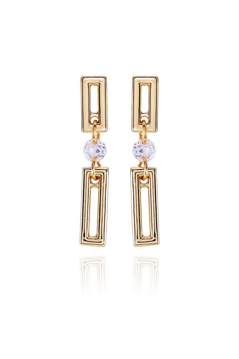 Crystal Floating Gold- Drop Earrings, Main, color, 14K Gold Plated