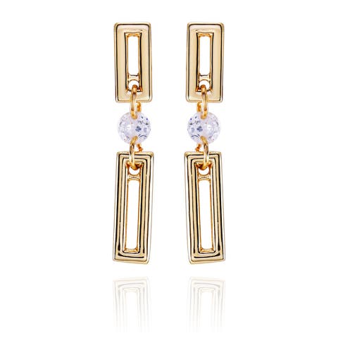 Crystal Floating Gold- Drop Earrings