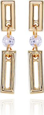Vince Camuto Crystal Floating Gold- Drop Earrings