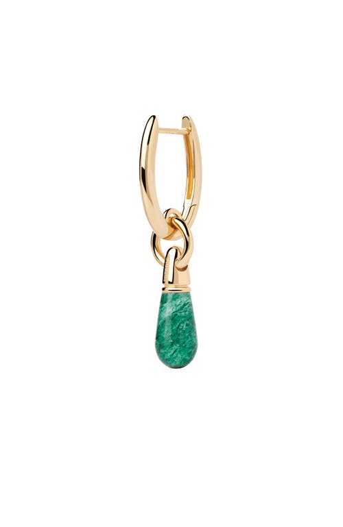 Pdpaola Jupiter Single Hoop In Green Aventurine