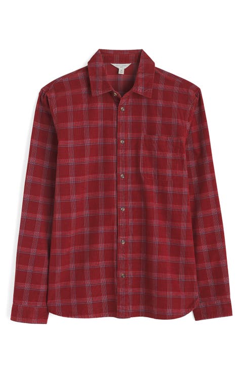 Shoreman Check Organic Cotton Corduroy Button-Up Shirt