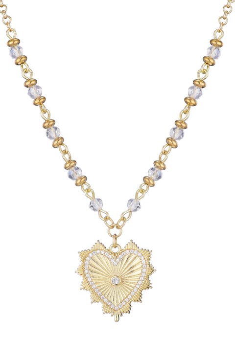Cubic Zirconia Heart Pendant Necklace