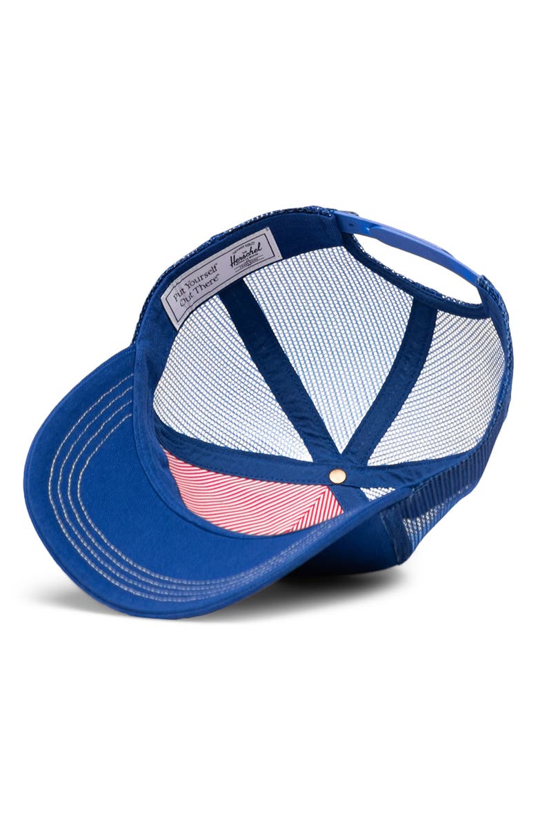 Herschel Supply Co. Kids' Whaler Mesh Trucker Hat, Alternate, color, Sodalite Blue/White Stitch
