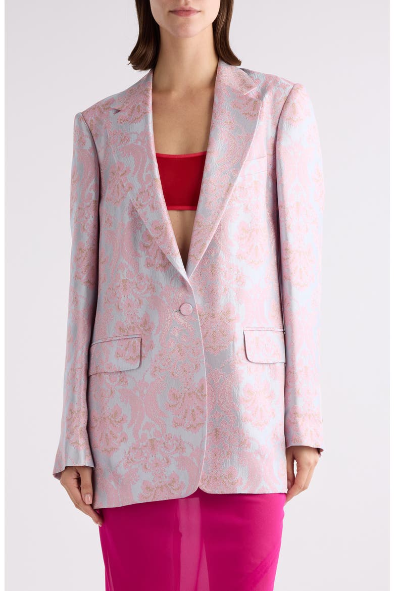 Blanchets Floral Jacquard Single Breasted Blazer, Main, color, LIGHT BLUE