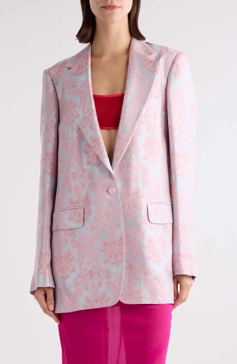 Dries Van Noten Blanchets Floral Jacquard Single Breasted Blazer, Main, color, 