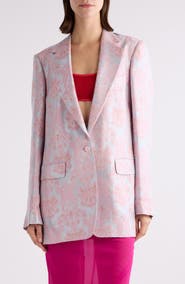 Dries Van Noten Blanchets Floral Jacquard Single Breasted Blazer