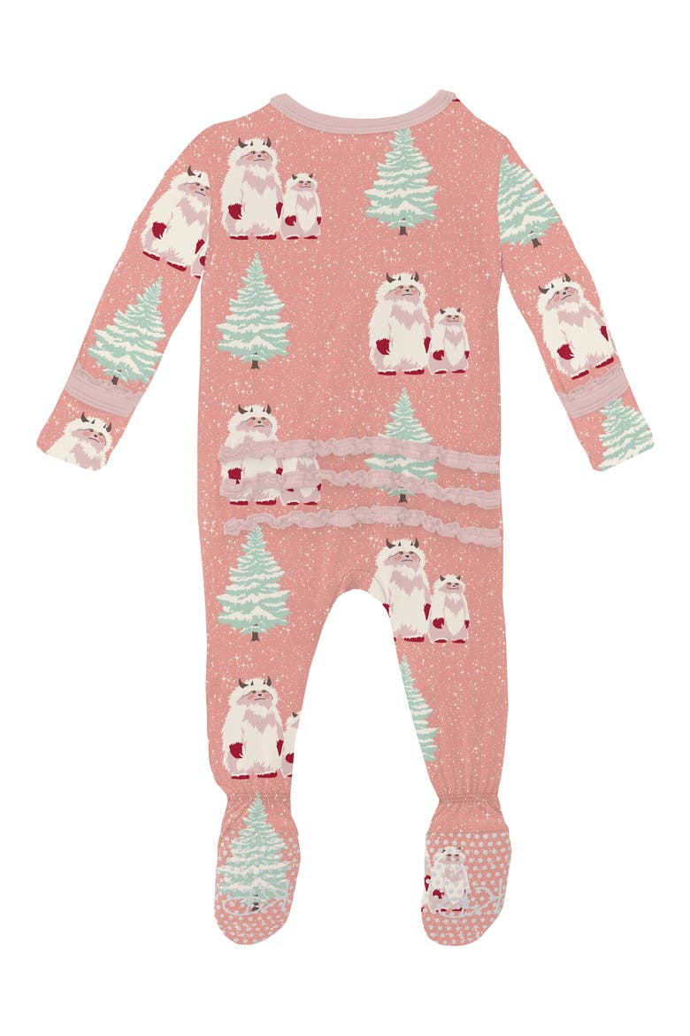 Yeti Print Fitted One-Piece Pajamas, Alternate, color, BLUSH YETI