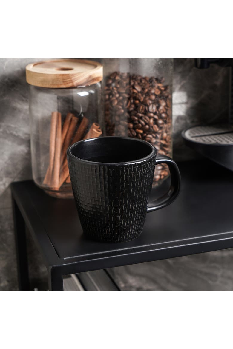 Abigael Stoneware 4-Piece Mug Set, Alternate, color, Black