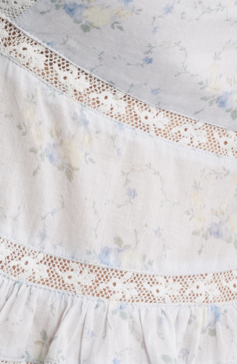 LoveShackFancy Lainie Floral Lace Peplum Camisole, Alternate, color, Snowdrop Blue