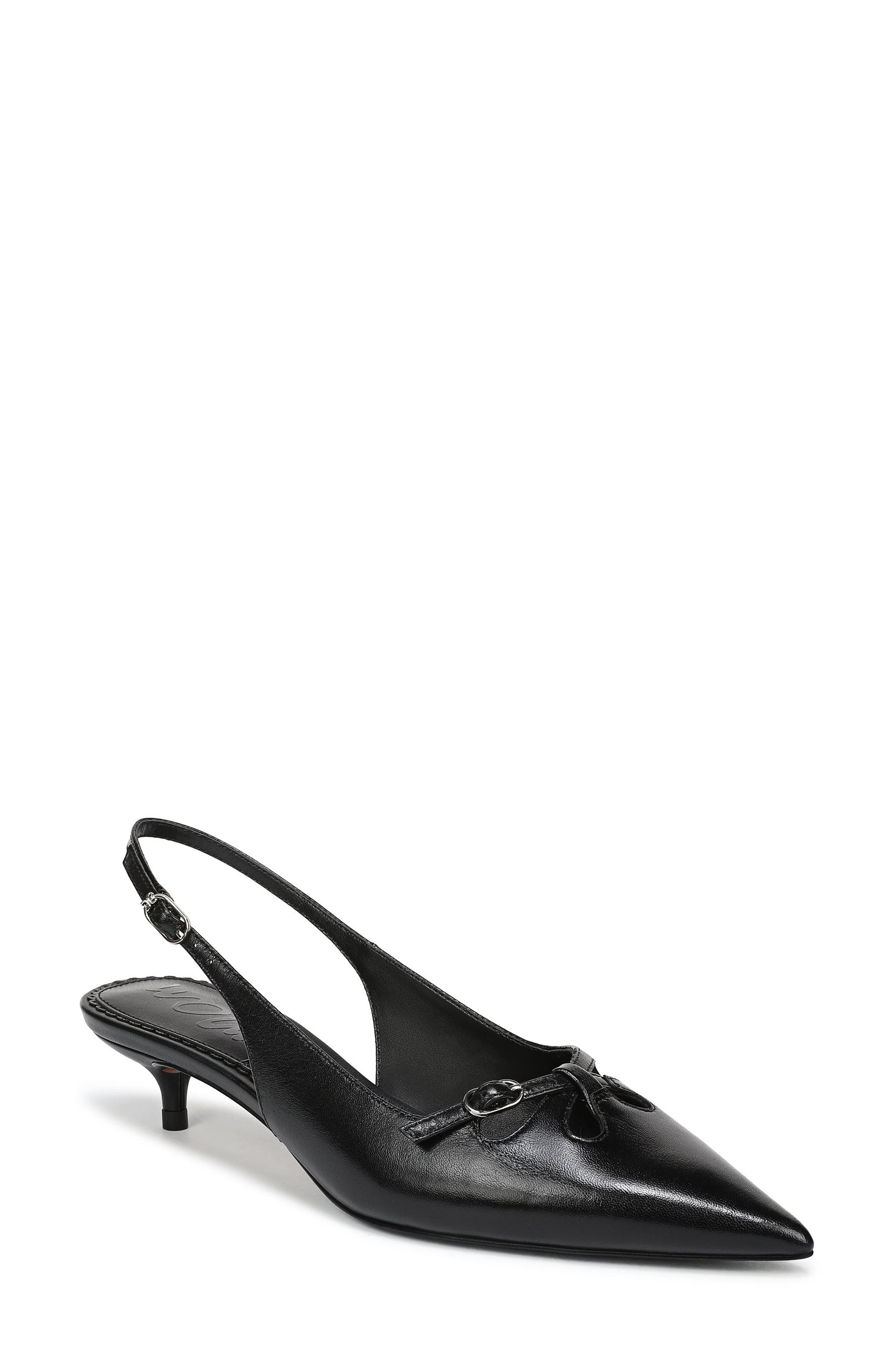 Sam Edelman Fauna Kitten Heel Slingback Pump, Main, color, Black