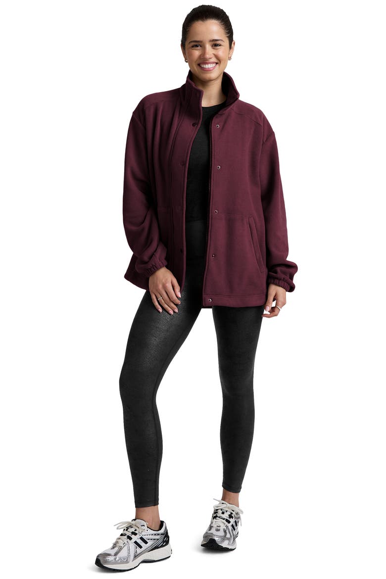 Explorer Fleece Jacket, Alternate, color, DARK CHERRY