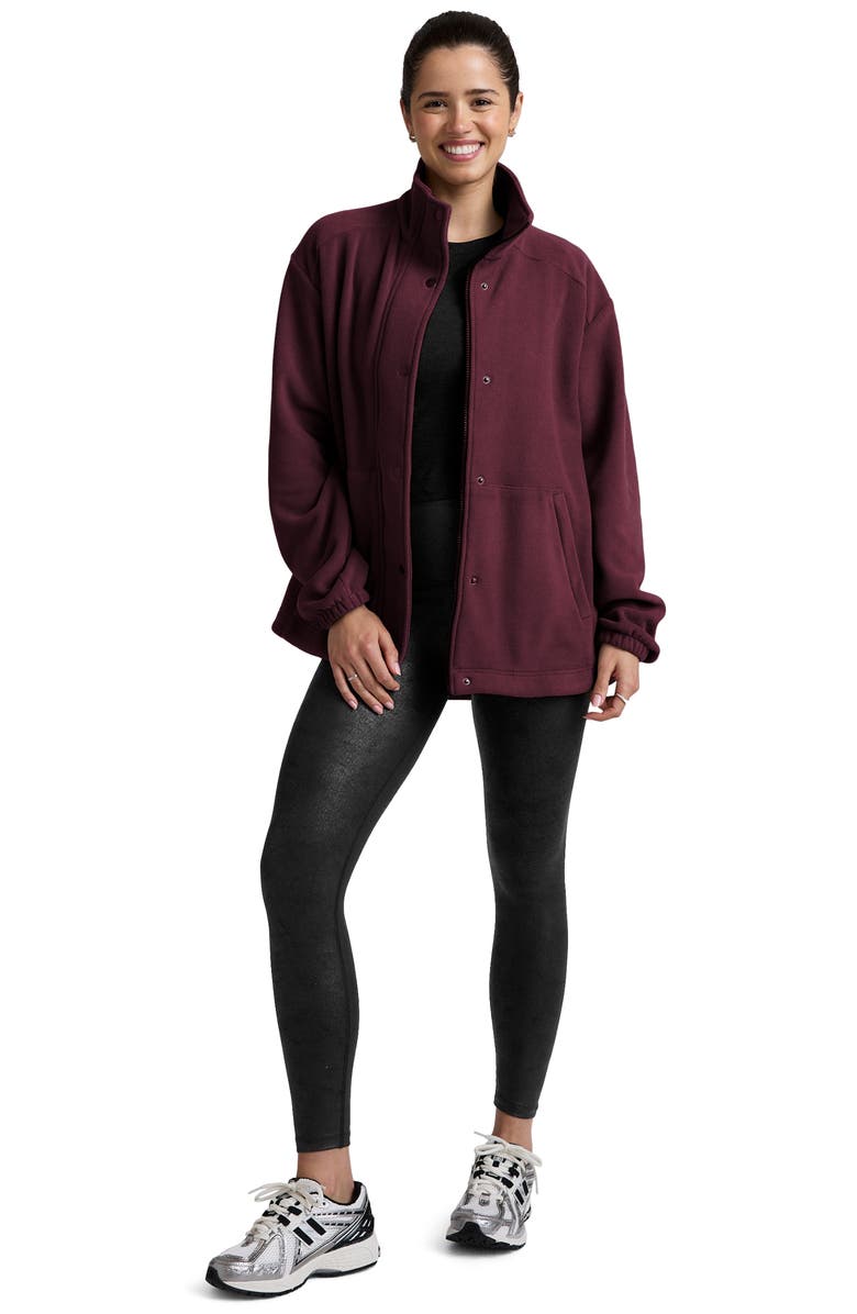 Beyond Yoga Explorer Fleece Jacket, Alternate, color, Dark Cherry