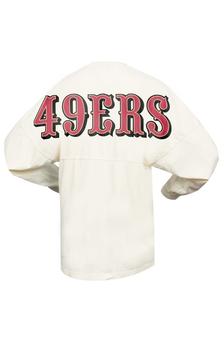 SPIRIT JERSEY Women's Cream San Francisco 49ers Wordmark T-Shirt, Alternate, color, Cream
