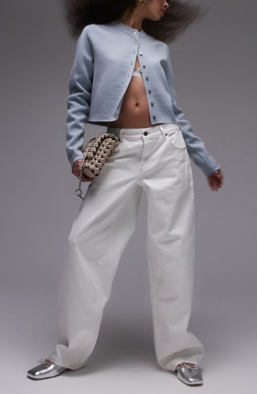 Topshop Cinch Back Low Rise Wide Leg Jeans