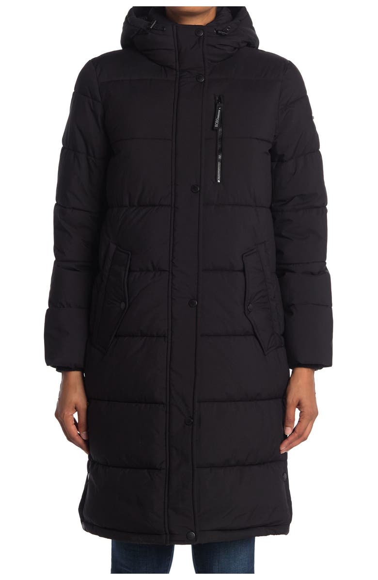 BCBG Long Eco Duvet Hooded Puffer Coat, Alternate, color,