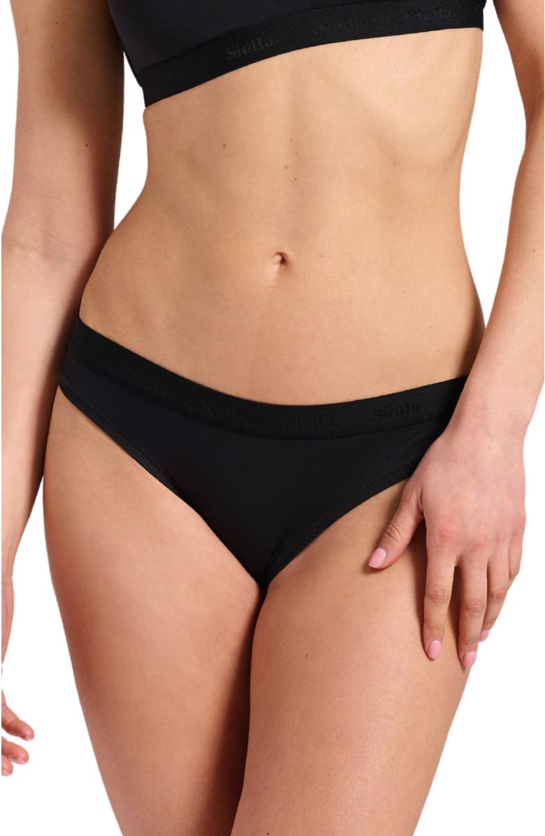 Siella Organic Cotton Bikini, Main, color, Black