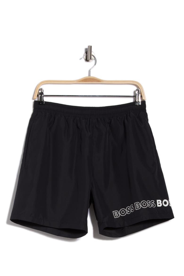 Dolphin Swim Trunks, Alternate, color, BLACK