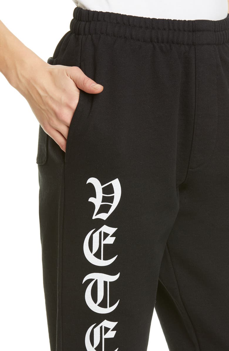 VETEMENTS Gothic Logo Sweatpants, Alternate, color,