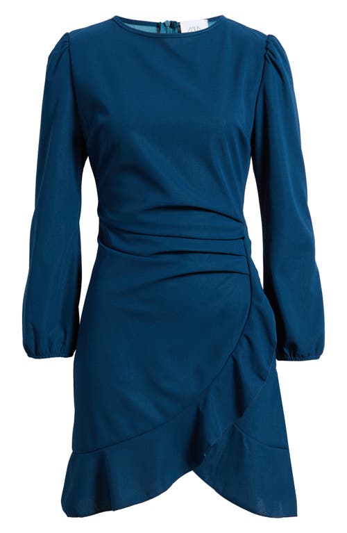 Nikki Lund Hendrix Pleated Ruffle Long Sleeve Minidress