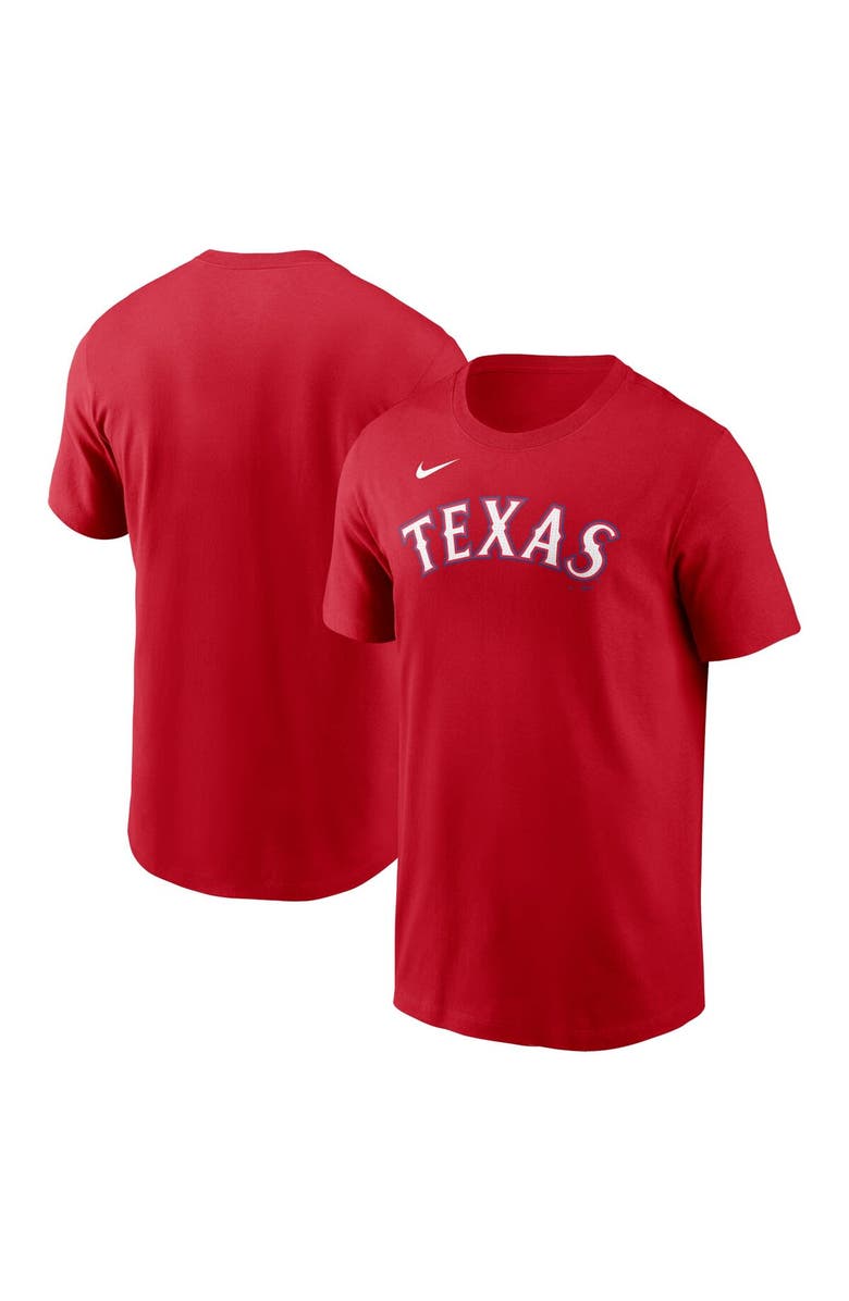 Nike Men's Nike Red Texas Rangers Fuse Wordmark T-Shirt, Main, color, Red