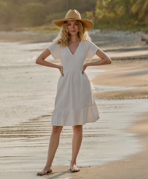 Pact Organic Cotton Coastal Double Gauze Breezy Dress In White