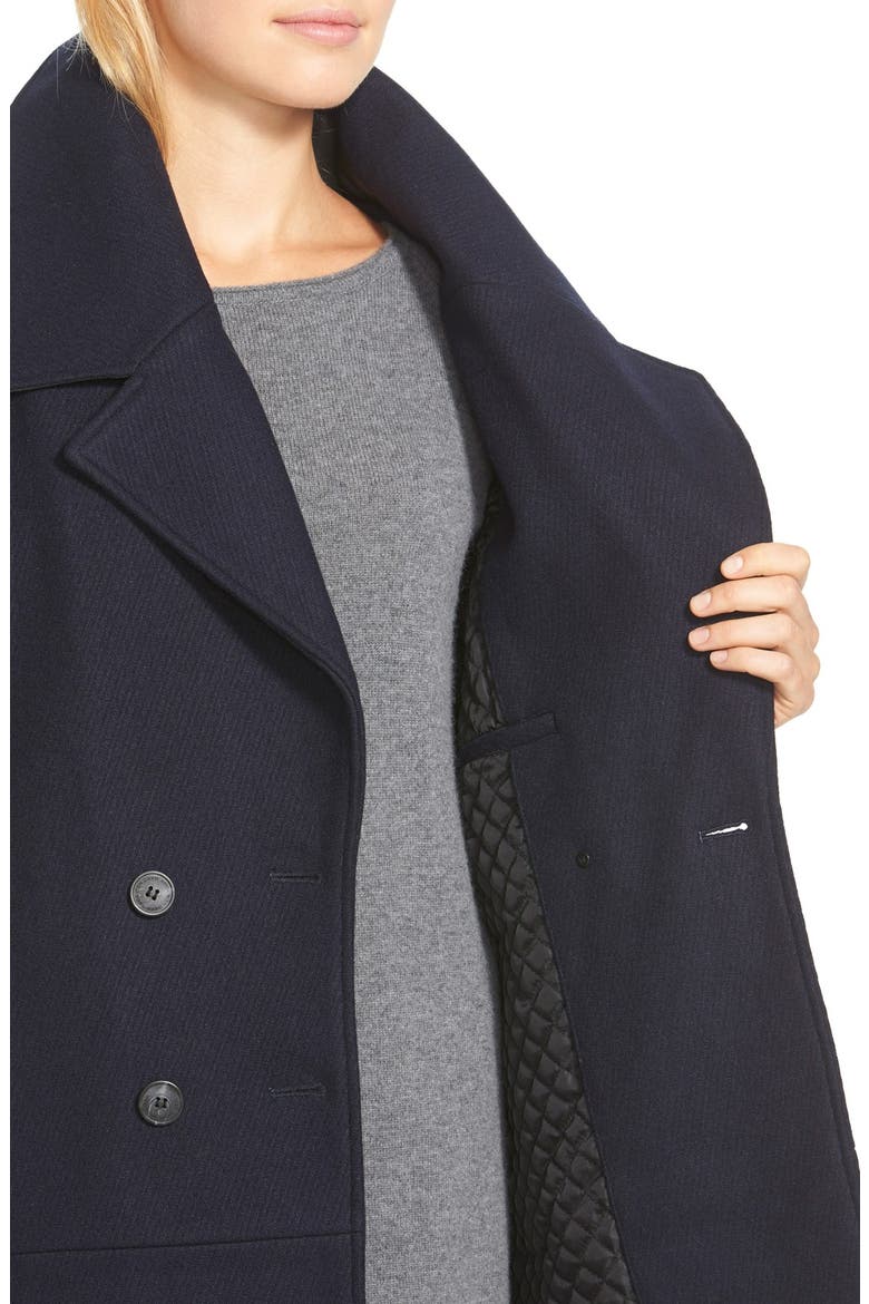 'Natalie' Twill Wool Blend Boyfriend Coat, Alternate, color, DENIM