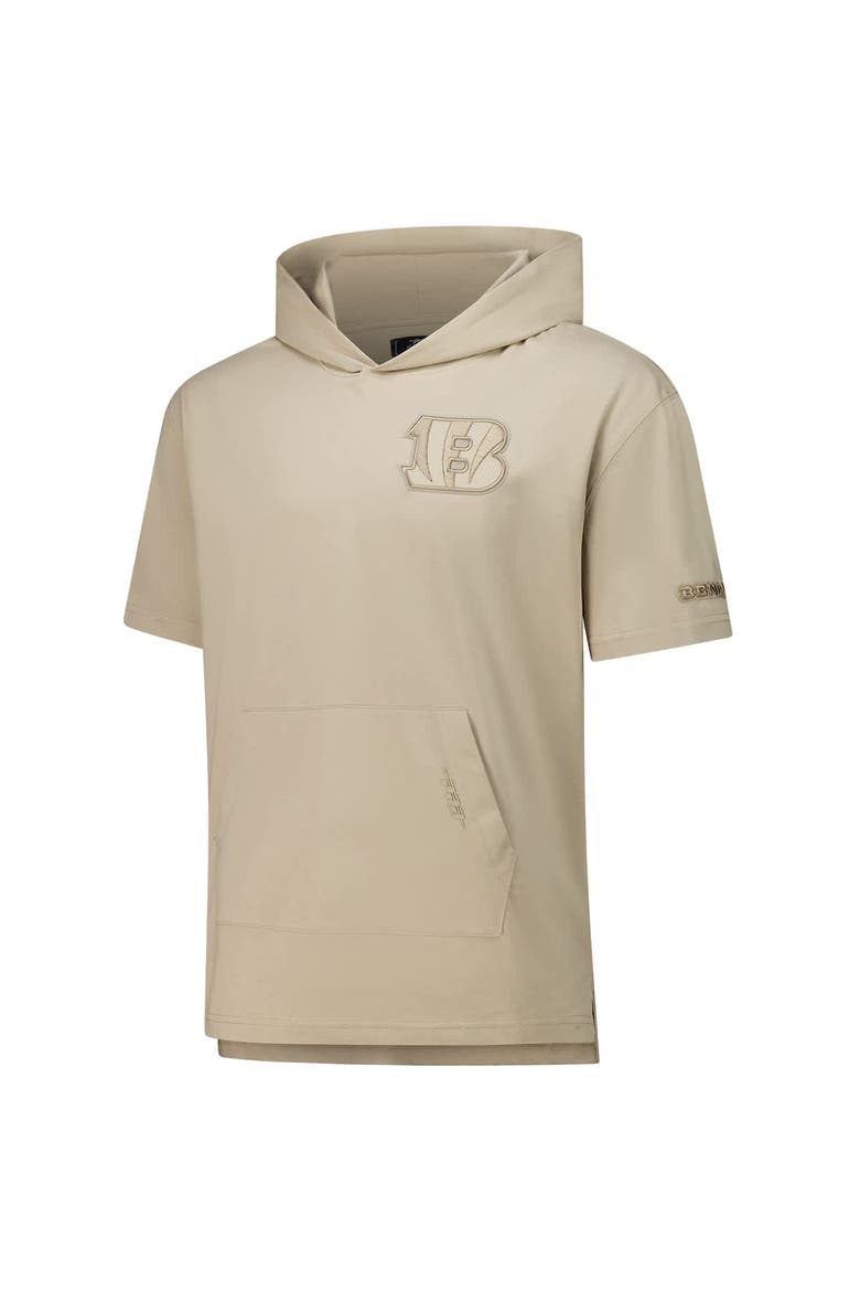 Men's Pro Standard Tan Cincinnati Bengals Neutrals Capsule Short Sleeve Pullover Hoodie, Alternate, color, Tan
