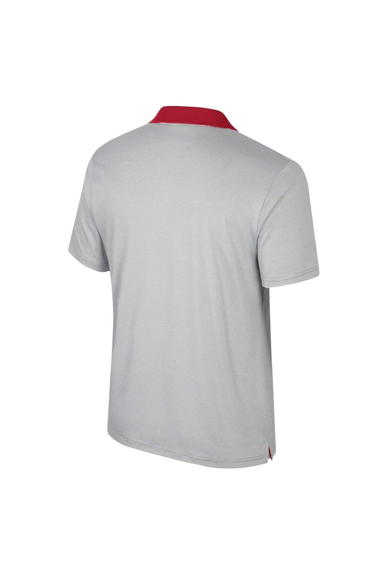 Men's Colosseum Gray Iowa State Cyclones Tuck Striped Polo, Alternate, color, Gray