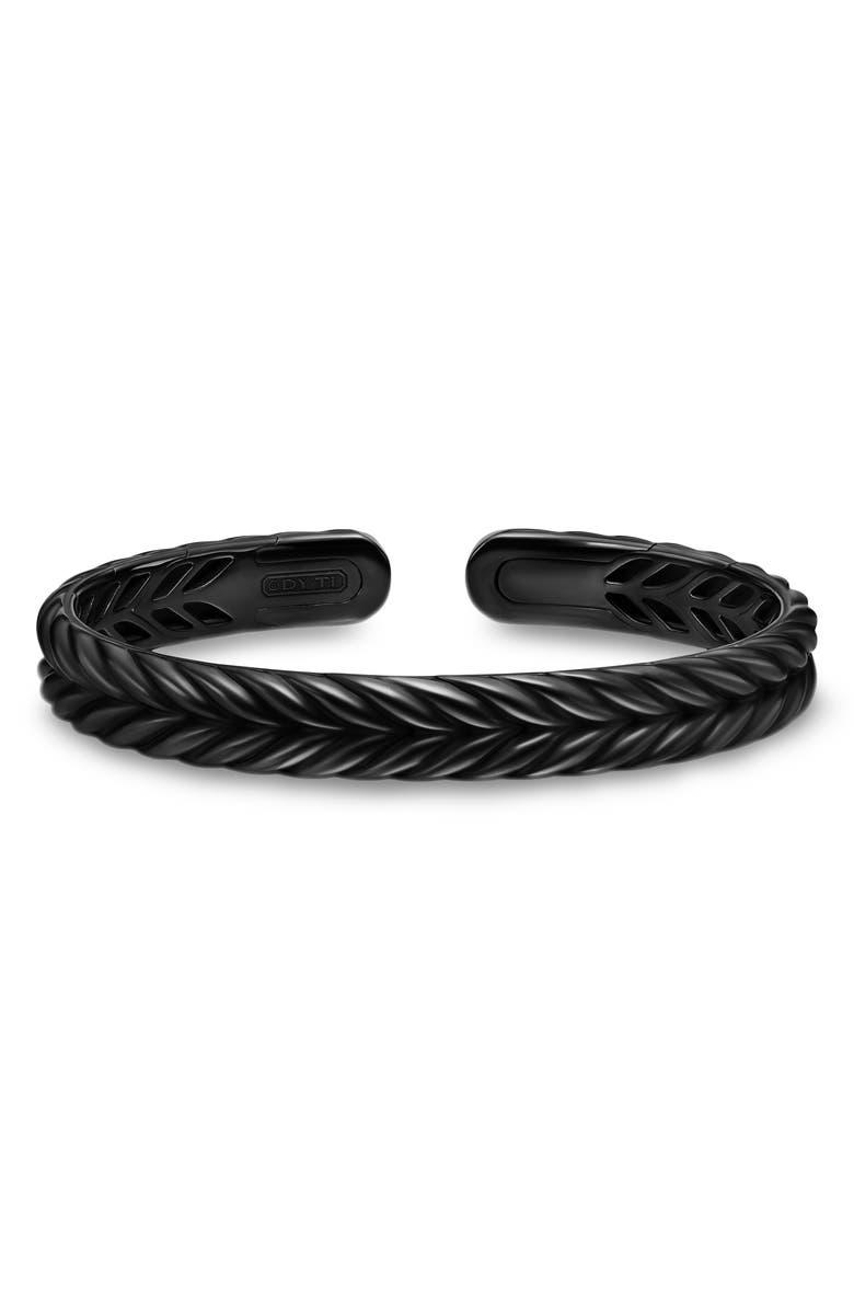 David Yurman Chevron Flex Bracelet in Black Titanium, 10mm, Alternate, color, Alternative Material