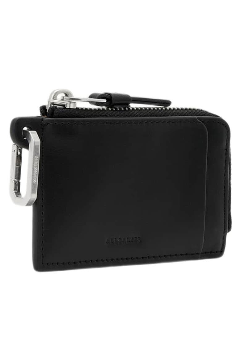 Remy Leather Wallet, Alternate, color, BLACK/ SILVER
