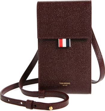 Thom Browne正規品/関税送料込み phone holder cross bag Thom Browne Men's Cross Body Phone Holder In Pebble Grain