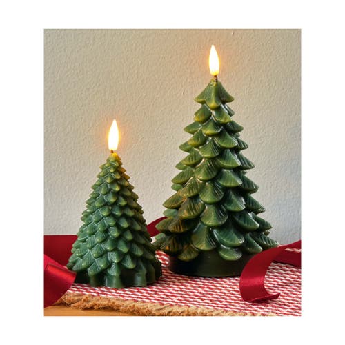 Tag Pine Tree Led Flameless Candle In Green