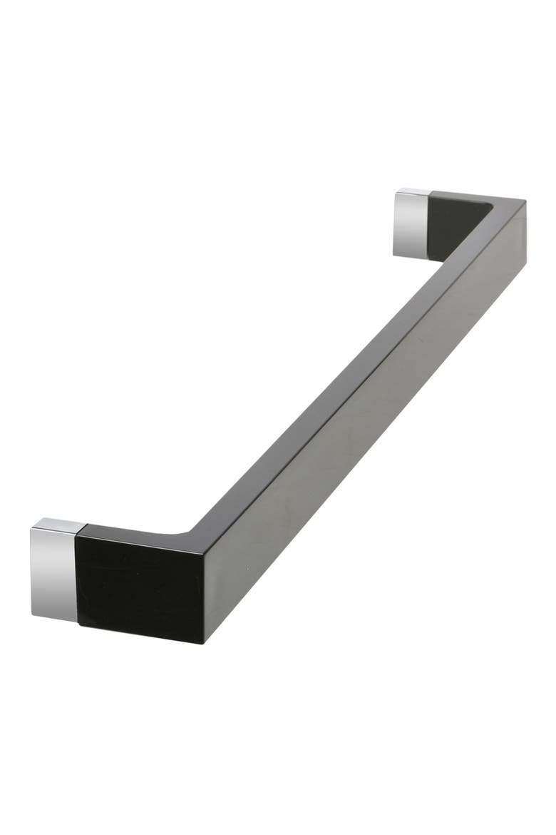 Short Acrylic Towel Rack, Main, color, GLOSSY BLACK