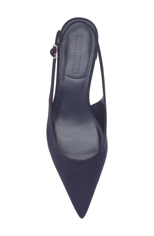 Steve Madden Robyn Pointed Toe Slingback Pump In Navy Nubuck