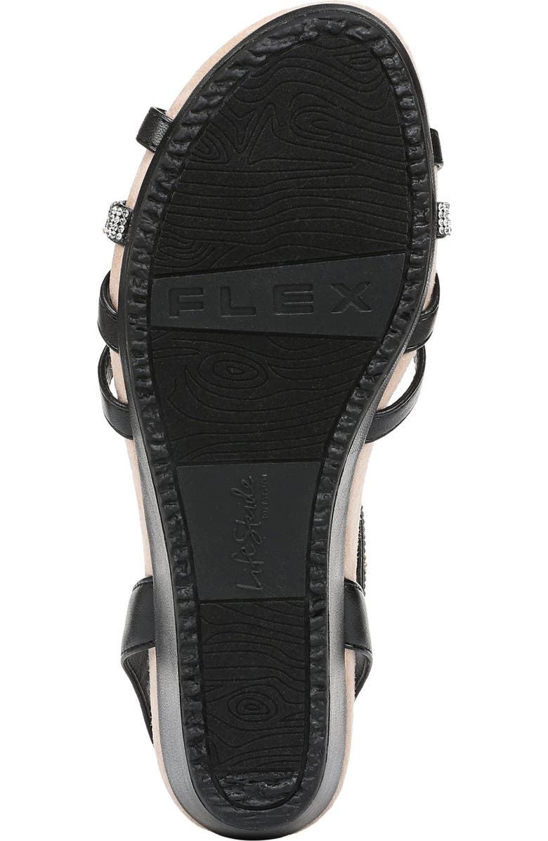 LifeStride Miami Slingback Wedge Sandal, Alternate, color, Black