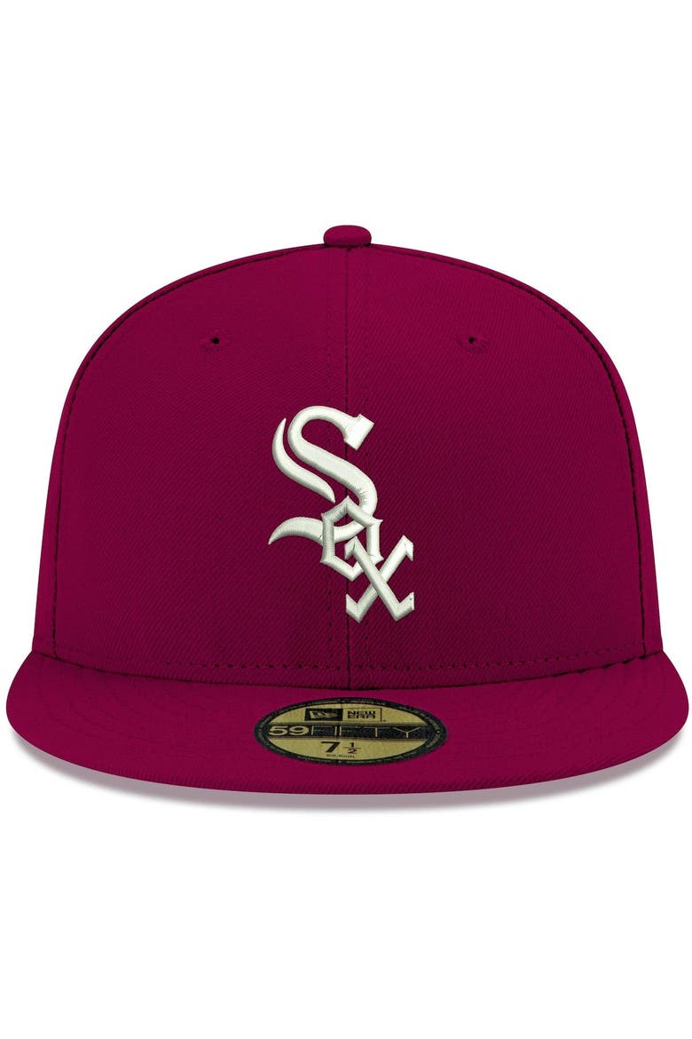 Men's New Era Cardinal Chicago White Sox White Logo 59FIFTY Fitted Hat, Alternate, color, Cardinal