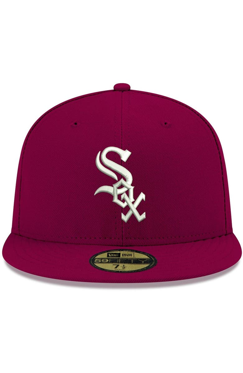 New Era Men's New Era Cardinal Chicago White Sox White Logo 59FIFTY Fitted Hat, Alternate, color, Cardinal
