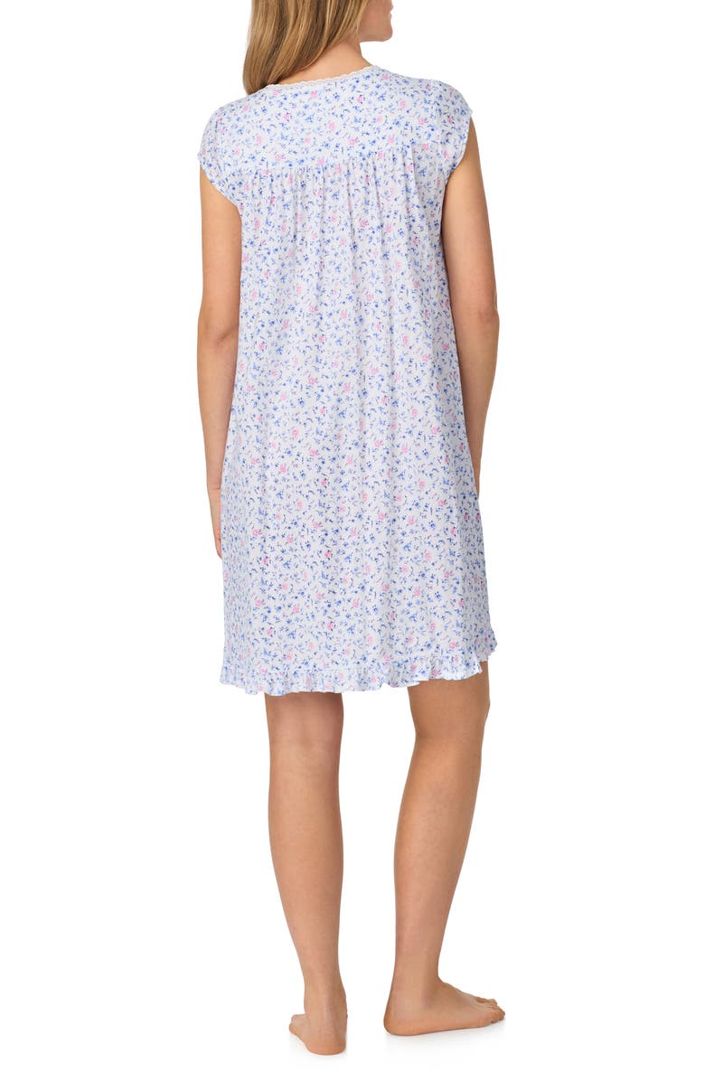 Eileen West Floral Cap Sleeve Cotton Jersey Nightgown, Alternate, color, White Ditsy
