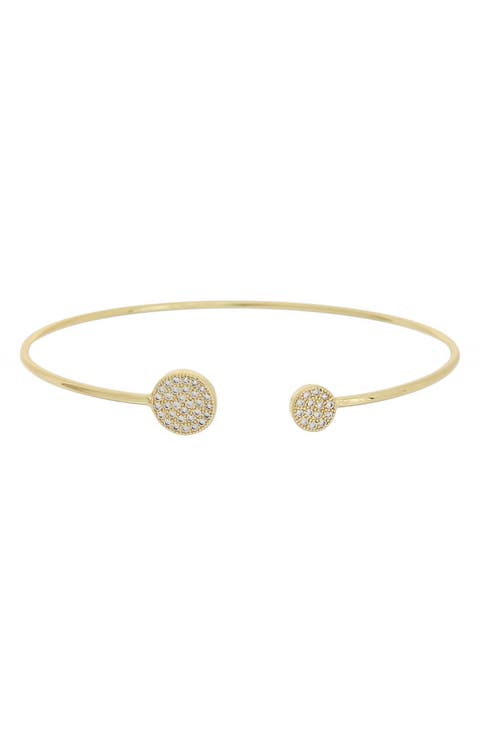 Cubic Zirconia Pavé Circle Cuff Bangle