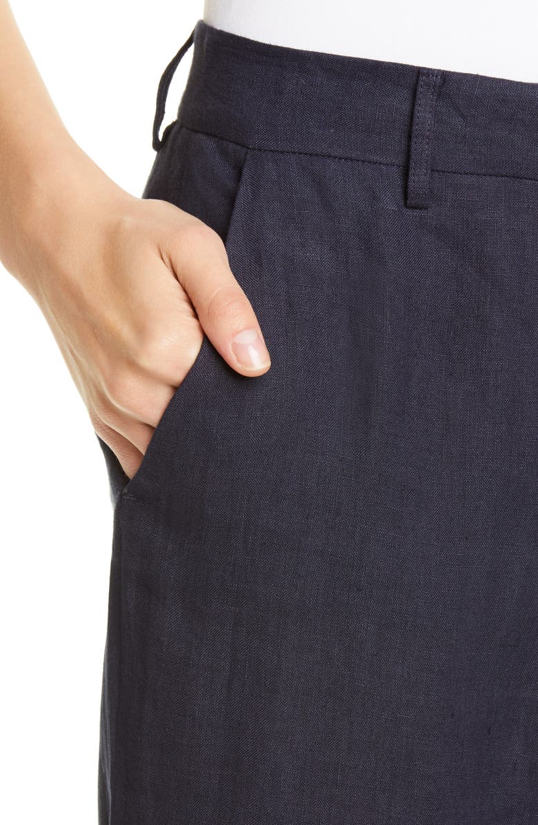 Mansur Gavriel Linen Straight Leg Ankle Pants, Alternate, color, 