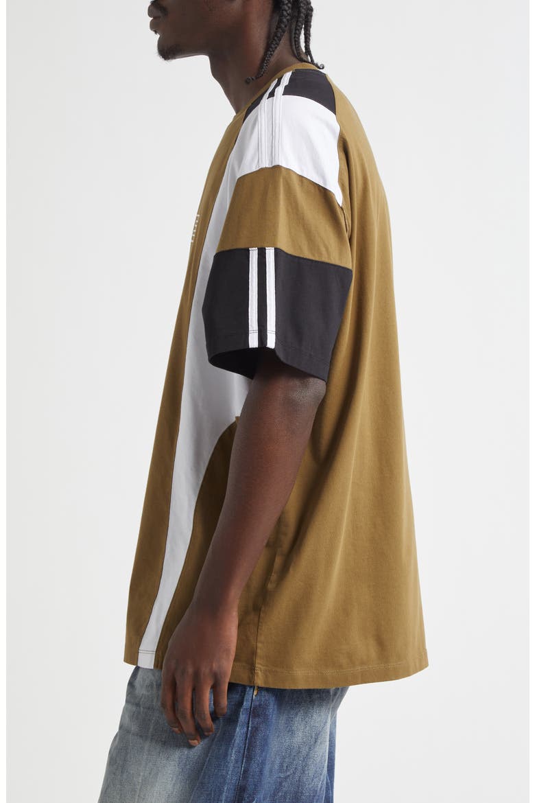 Oversize Panelled T-Shirt, Alternate, color, GREEN KHAKI ROSE OUTLINE