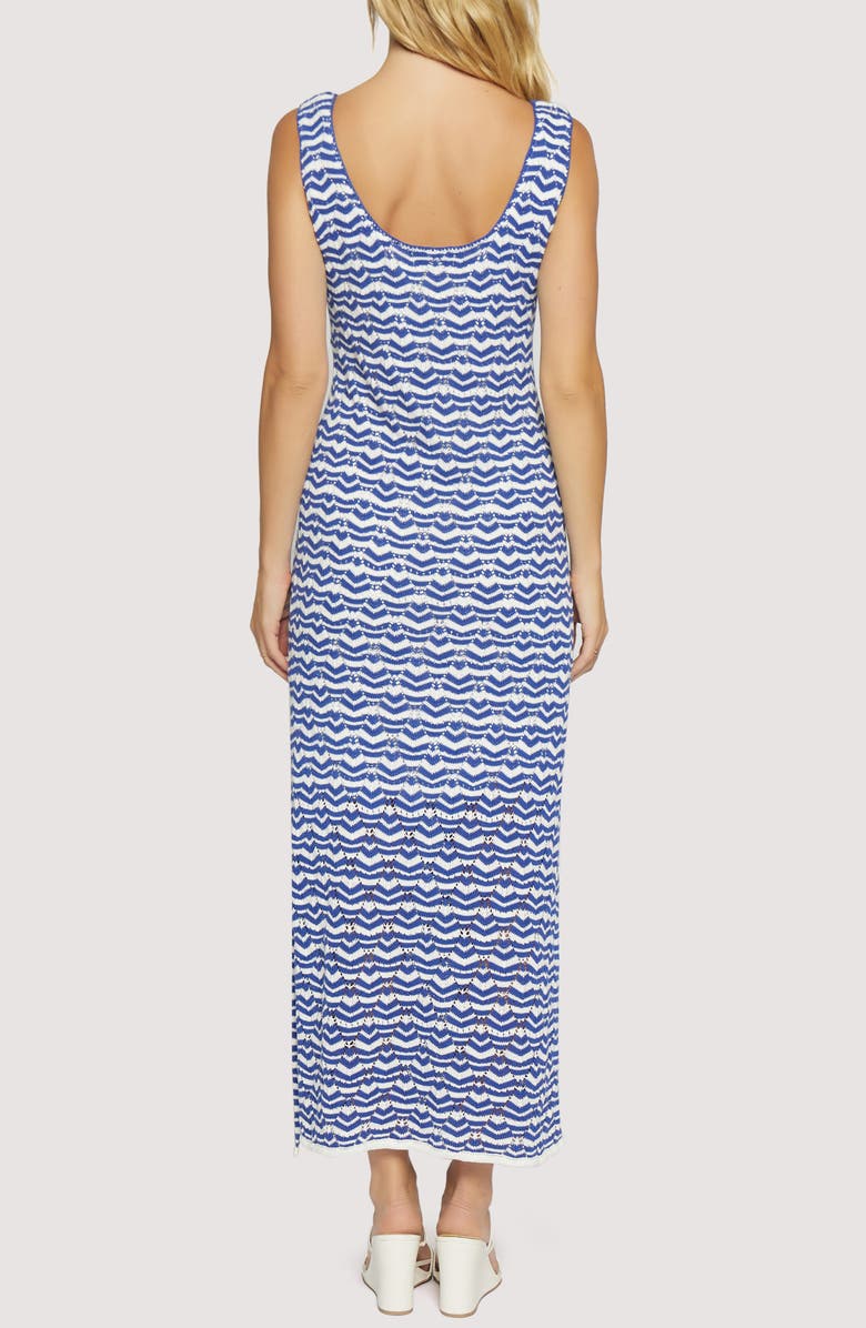 Lost + Wander Wave Open Stitch Maxi Dress, Alternate, color, Off-White-Navy