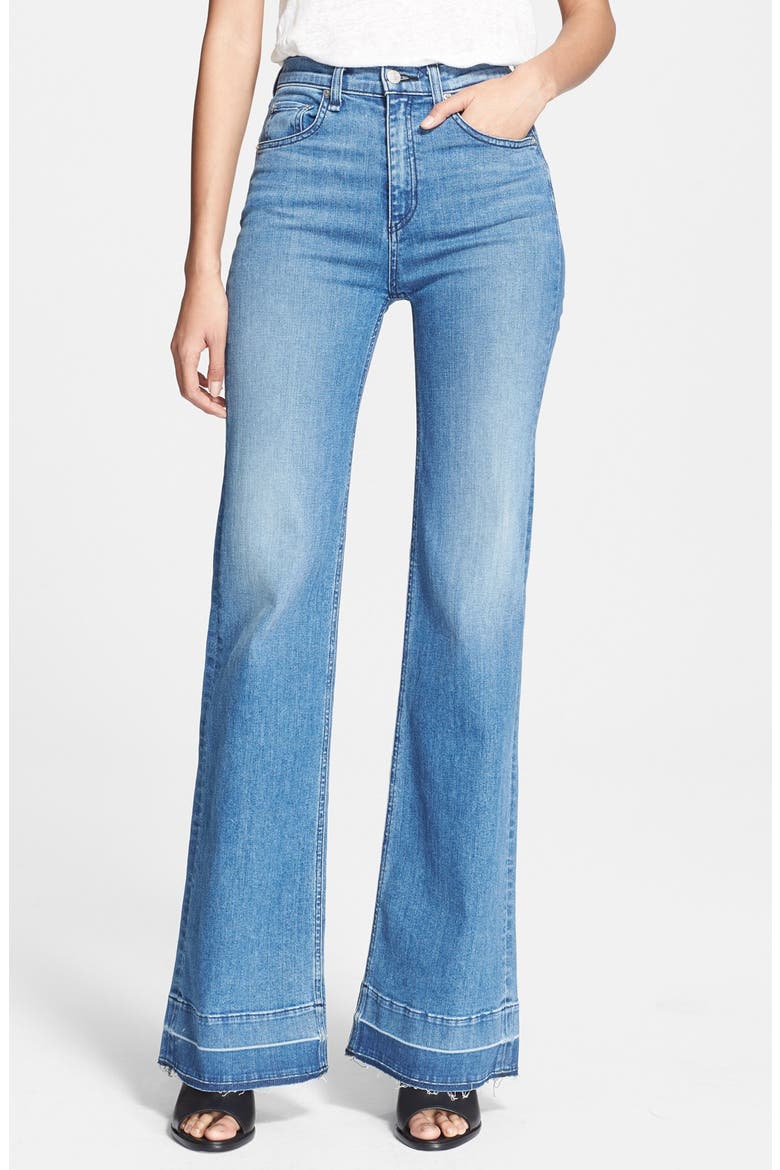 'Justine' Wide Leg Flare Jeans, Main, color, WHITBY