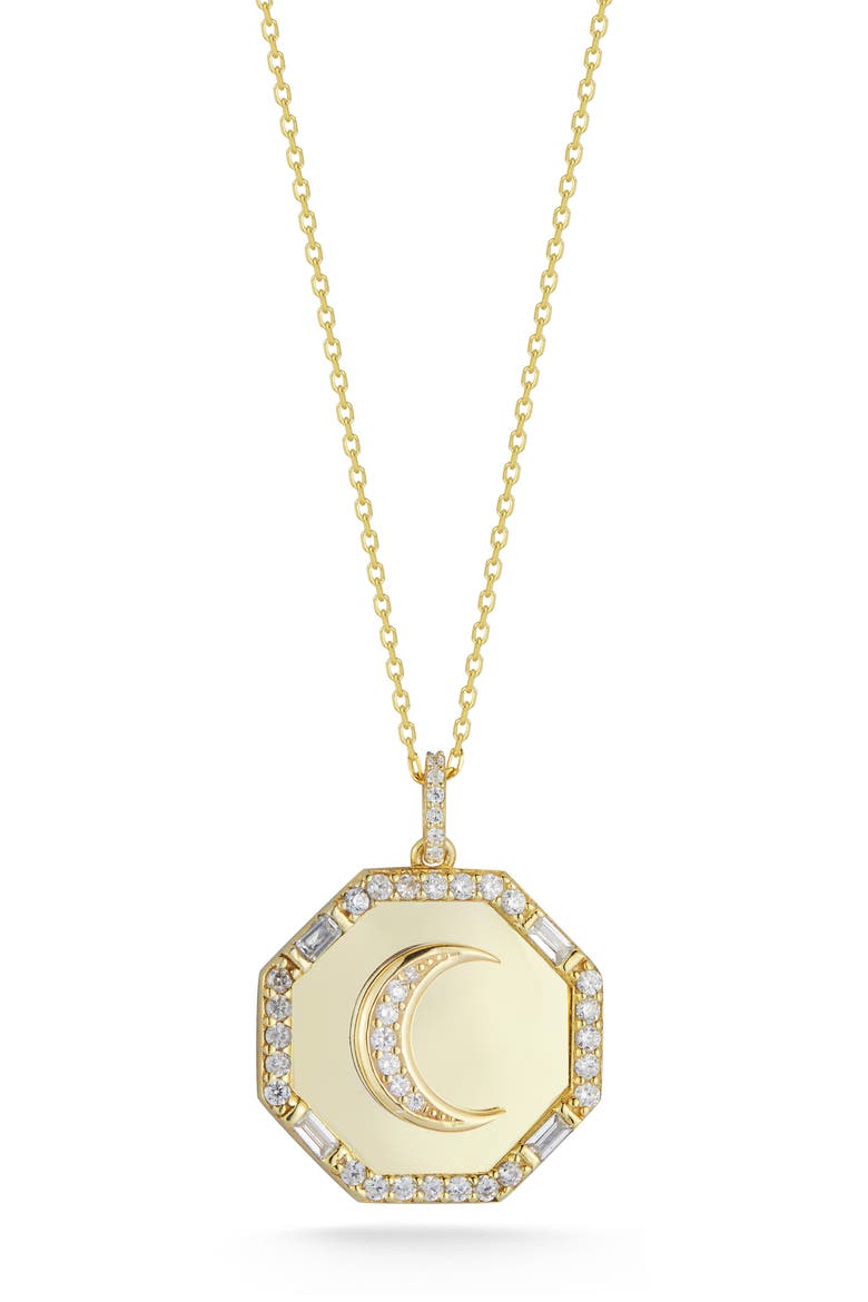 Moon Pendant Necklace, Main, color, GOLD