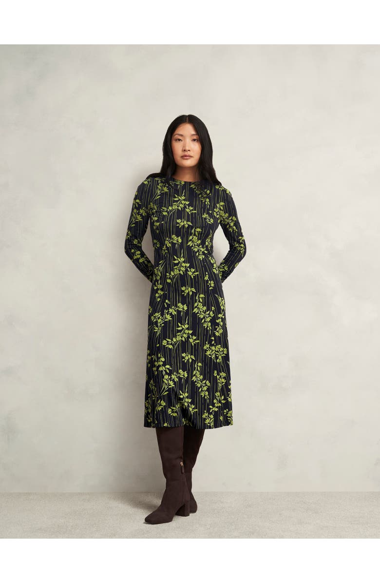 HOBBS LONDON Alison Jersey Dress, Main, color, Navy Green