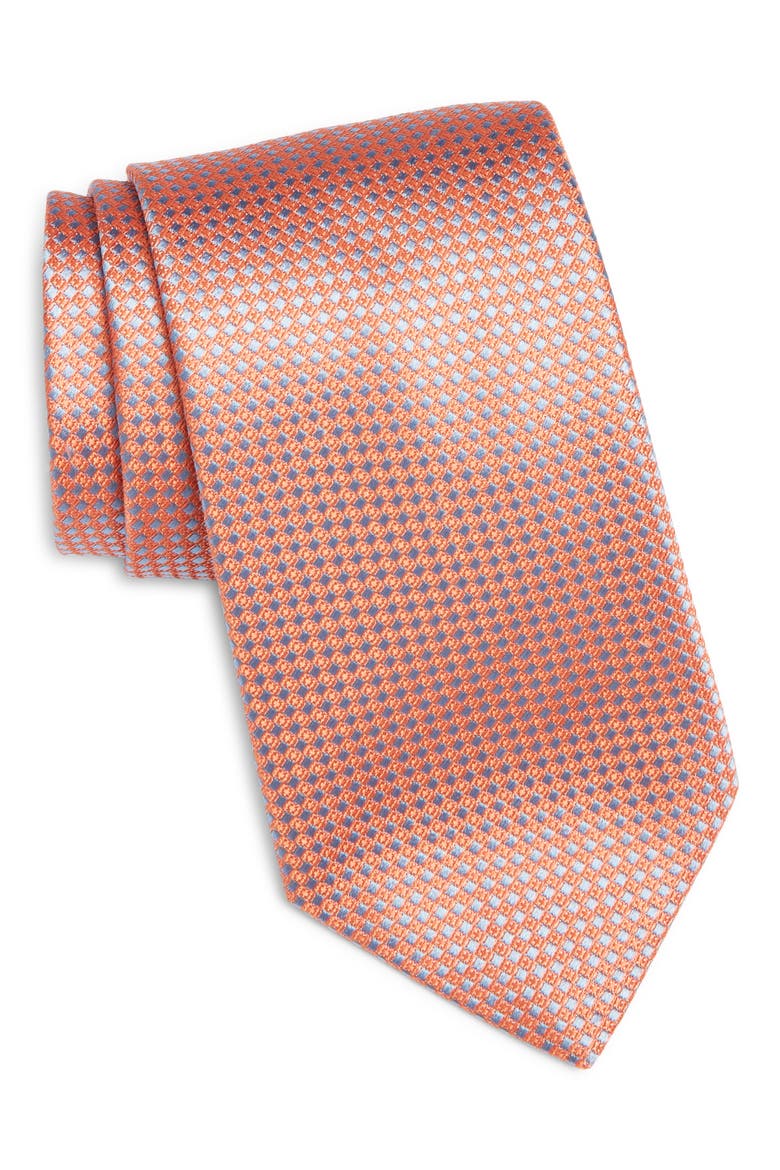Neat Silk Tie, Main, color, ORANGE