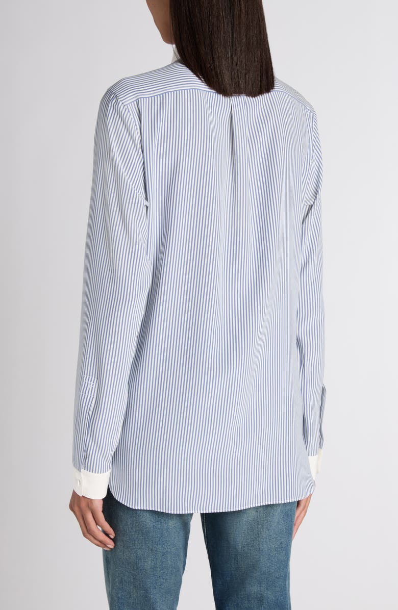 TOM FORD Stripe Silk Button-Up Shirt, Alternate, color, Combo Blue/ White