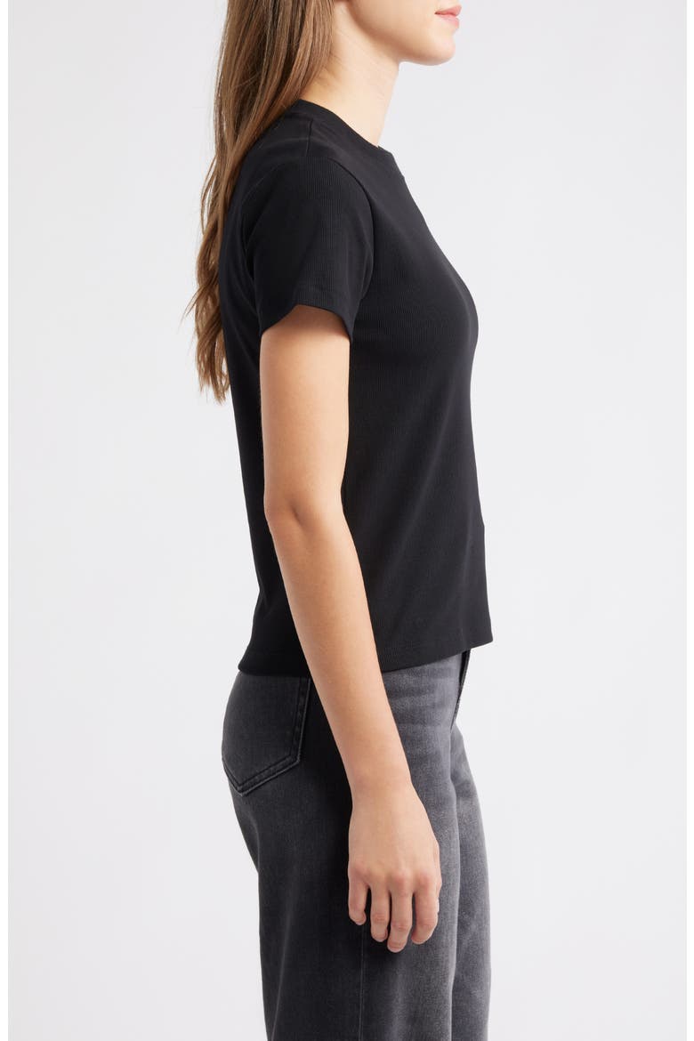 Slim Fit Stretch Cotton T-Shirt, Alternate, color, BLACK
